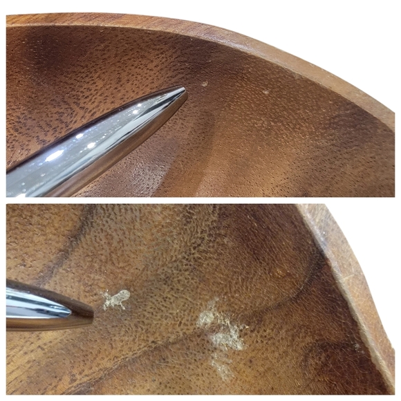 Vintage Mid Century Wooden Bowls Dishes Monkey Pod Wood Decorative Pieces - Picture 11 of 14